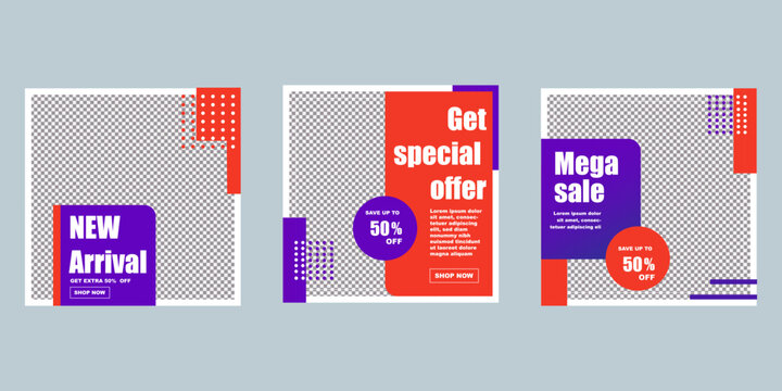 Sale banner templates with special offer and new arrival
