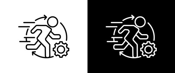 Action white and black icon set design © Bahrulstock