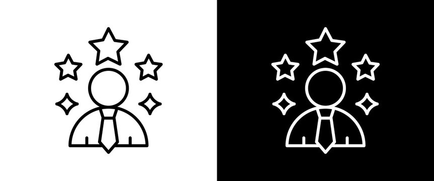 Charisma white and black icon set design