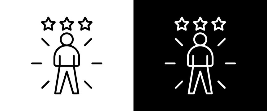 Confidence white and black icon set design