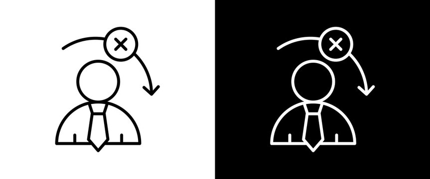 Failure white and black icon set design