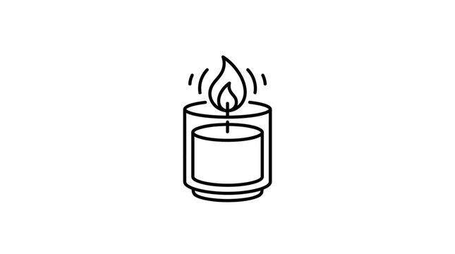 Burning candle in a glass jar icon.
