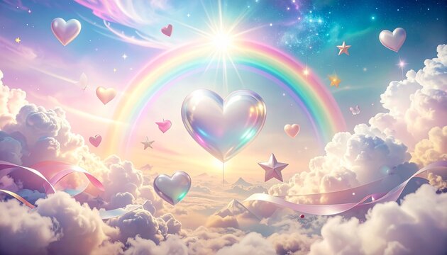 abstract background with stars and clouds