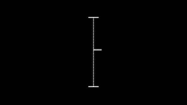 White vertical dotted line measuring height animation of line direction alpha channel. Measuring Ruler Scale with Arrow and Dimension Markings 4K Motion Graphics.