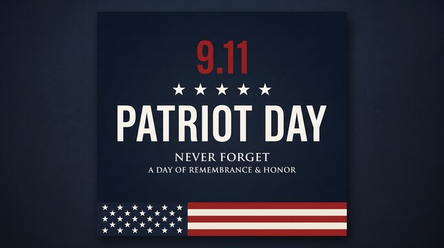 Patriot day 9-11 never forget memorial graphic with american flag memorial remember remembrance