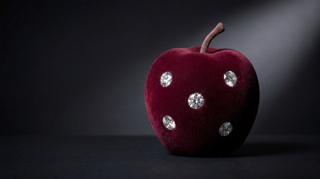 Luxury Velvet Apple with Diamonds