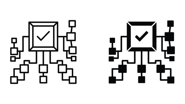 Digital centralized data hub icon set for network architecture diagrams