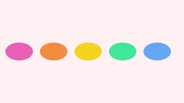 Colorful loading dots animation: minimalist progress indicator for digital interfaces and web 4k