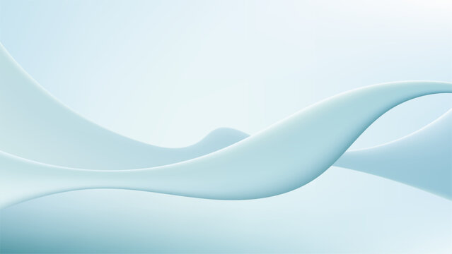 Abstract 3d blue wave background with smooth fluid gradient shapes, elegant futuristic, modern corporate presentation backdrop and minimalist website banner