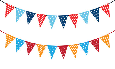 Obraz premium Colorful Triangular Pennant Bunting Flags Vector for Party Decoration