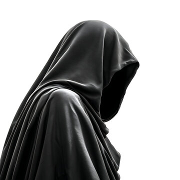 Mysterious Figure, Dark Cloak, Minimalist Setting, Portrait, Surrealism, Close-Up, Identity