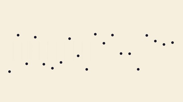Minimalist abstract motion with animated dots moving in a rhythmic pattern on a cream animation 4k background