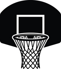 Basketball hoop icon silhouette isolated on transparent background for sports design elements and athletic court branding. © MRSTOCK LAB