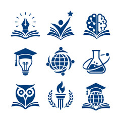 Fototapeta premium education university logos isolated set