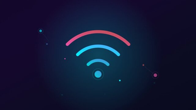 Wireless Signal Icon Illustration on Dark Background.