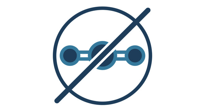 Connection link icon with a diagonal strikeout line.