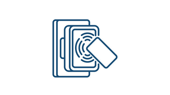 Contactless credit card reader and wireless payment terminal icon