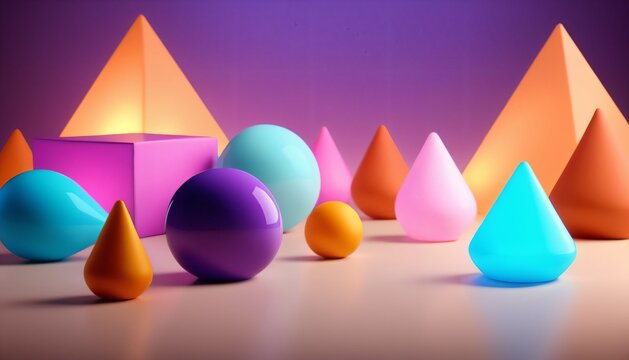 Colorful Collection of Abstract Geometric Objects
