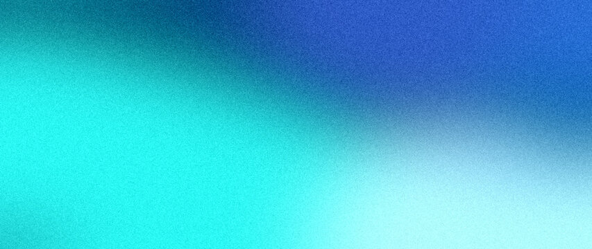 Bright cyan and blue noisy gradient forming a dynamic panoramic background for digital technology screens.
