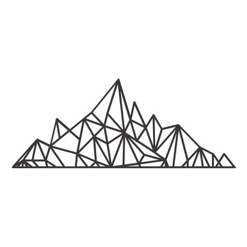 Minimalist Geometric Mountain Line Art