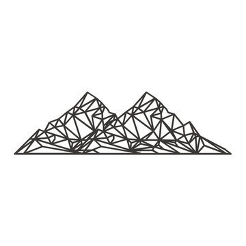 Geometric Mountain Range Line Art