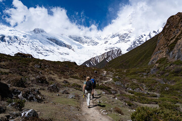 Fototapeta premium Valley of Pungyen Gompa, Manaslu Circuit Trek