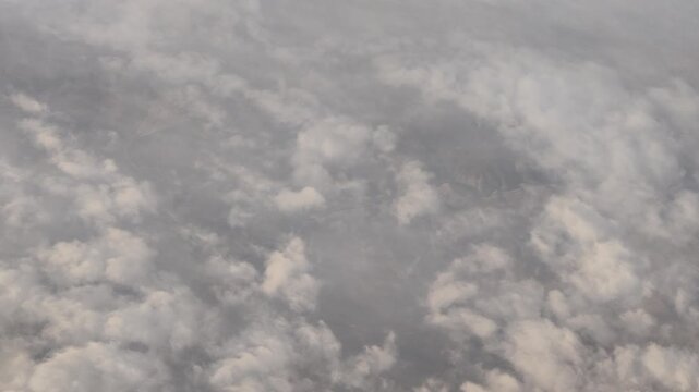 Aerial view of clouds over Washington state landscape