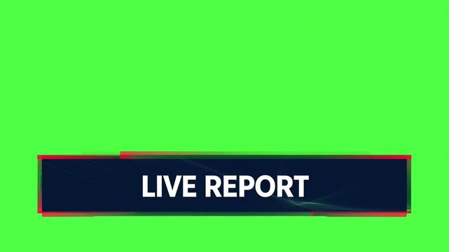 News broadcast live report lower third banner overlay isolated on green screen