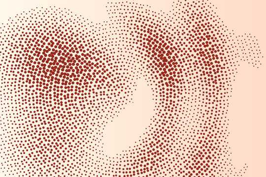 Radial dot pattern with concentric red-orange scatter distribution dots