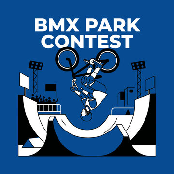 Dynamic Bmx Rider Captures Airtime During Intense Park Competition