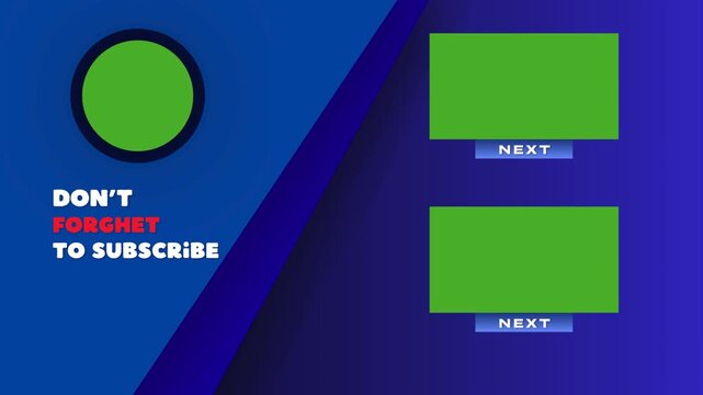 Modern YouTube End Screen Template with Subscribe Button.