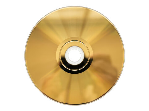 Blurry golden cd on white