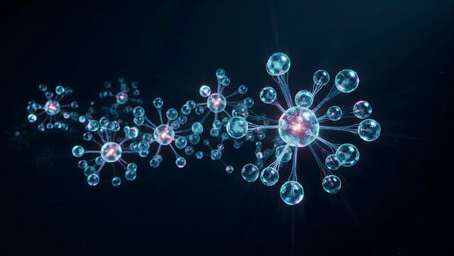 Artificial intelligence network with light spheres - Ideal for deep learning promotions, tech agency banners, or data storage solutions.