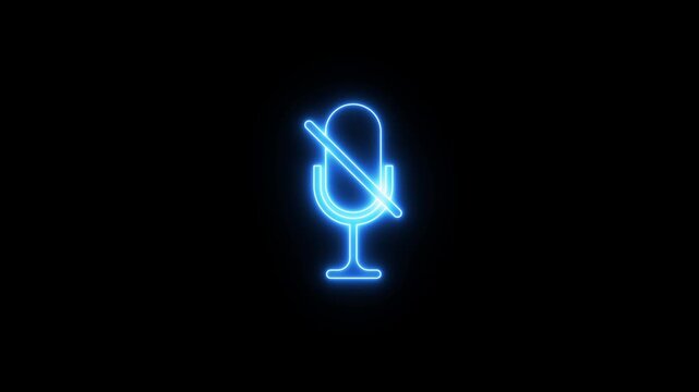 Microphone muted icon with crossed mic symbol on black background