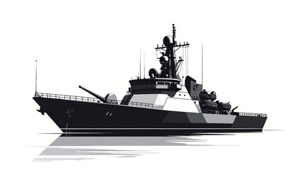 Modern naval warship vessel ship. © ardi