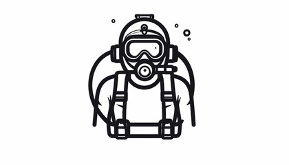 Diver in scuba gear equipment. © ardi