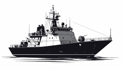 Modern naval warship vessel ship. © ardi