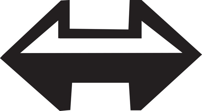 Horizontal double sided arrow in bold black style