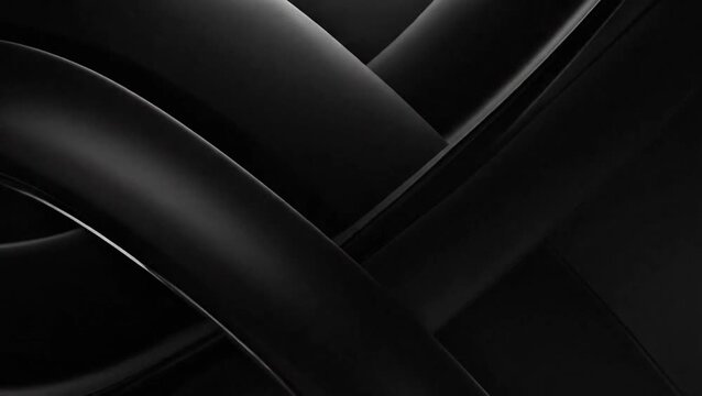 Abstract dark curved lines intertwining, creating a sleek and modern minimalist background texture with subtle highlights and shadows.