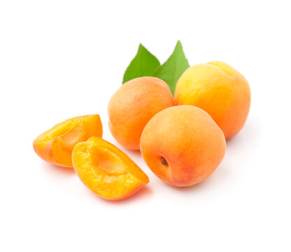 Sweet apricots with leaves