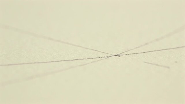 Extreme macro close-up of a metal compass drawing a circular arc on white paper. Precision drafting, geometry and technical design concept with shallow depth of field.