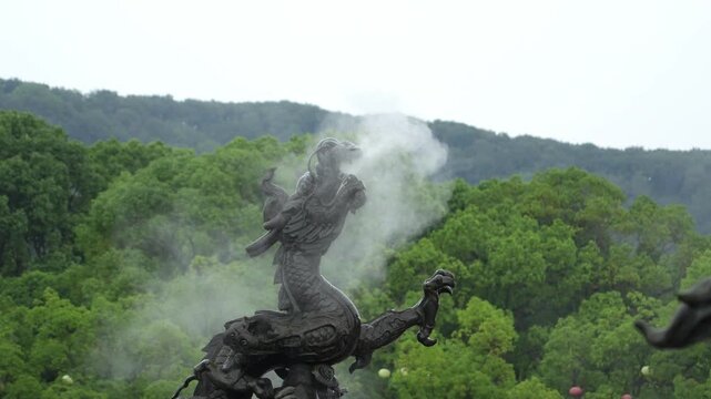 Dragon Statues at Wuxi Lingshan Temple
