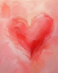 Fototapeta premium Soft blend of warm red and pink paint suggesting a subtle heart shape.
