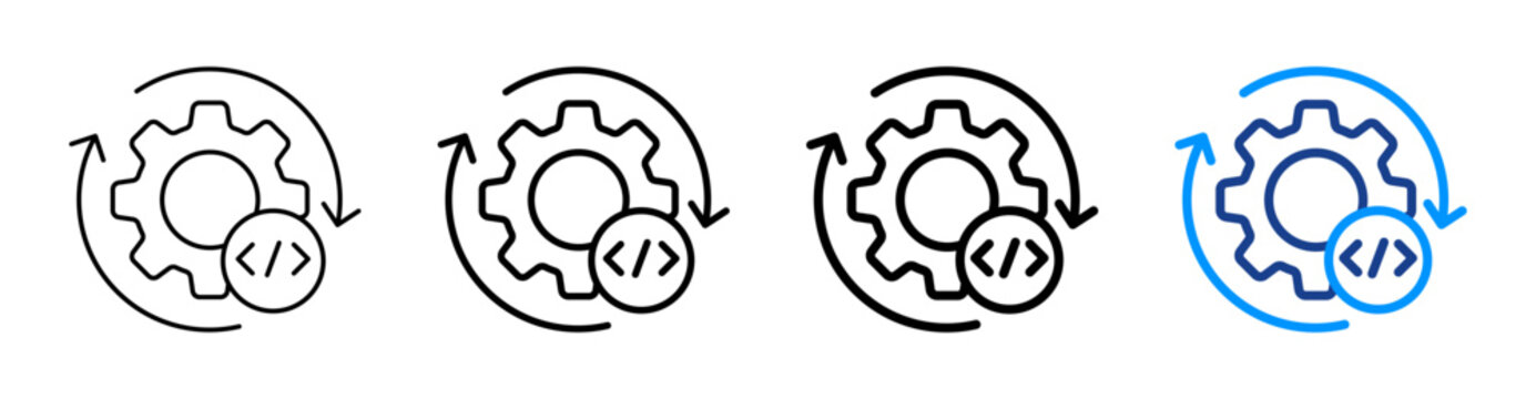 Continuous Integration Outline Icon Set