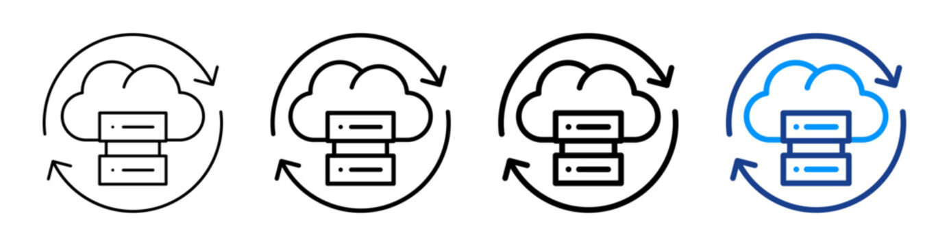 Data Synchronization Outline Icon Set