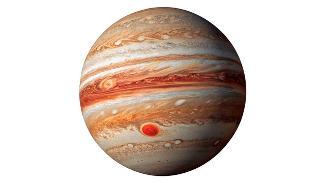 Planet jupiter textured gas giant space astronomy isolated on transparent background cut out
