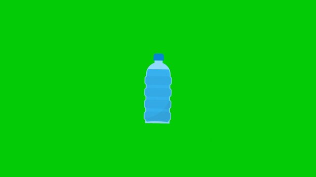 Animated water inside a transparent bottle for hydration, beverage, and product presentation concepts
