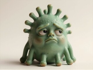 Fototapeta premium Single Swamp Green Microbe Character