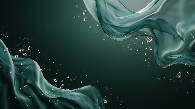 Teal Silk Background for Ovarian Cancer Awareness Month