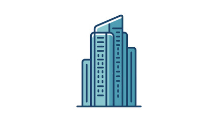 Fototapeta premium Modern Skyscraper Building Icon